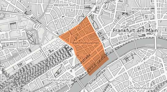 Mietspiegelkarte Frankfurt am Main Bahnhofsviertel